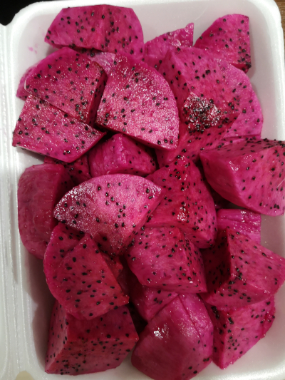 Foto von Kakteen - Früchten auf einem Markt in Pattaya. Im April des Jahres 2023. Fotograf: Erwin Thomasius.